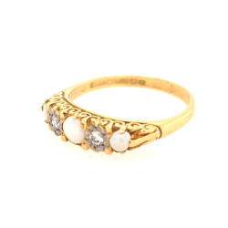 Pre Owned 18ct Opal and Diamond Ring ZV856